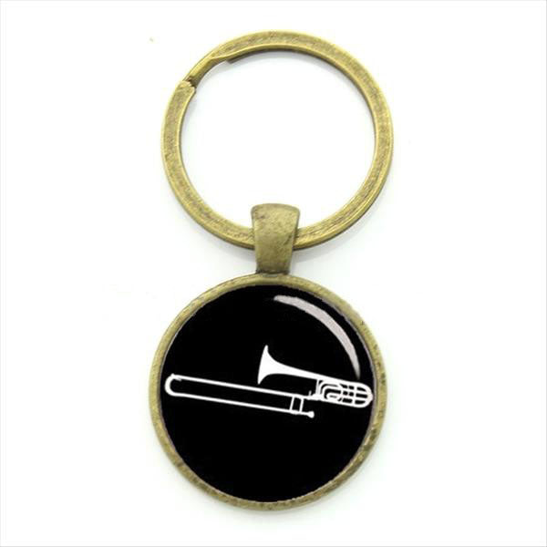 Trombone Music Instrument Keychain