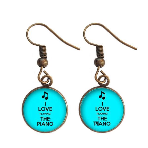 Retro Music Piano Earrings