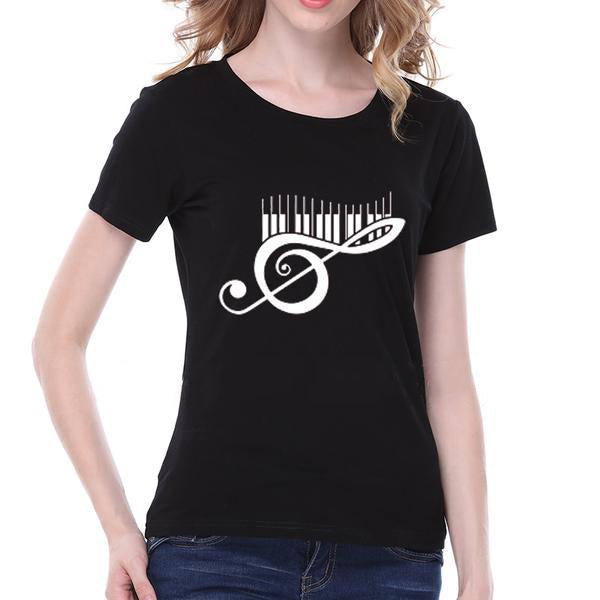 Piano Print Graphic T-shirts