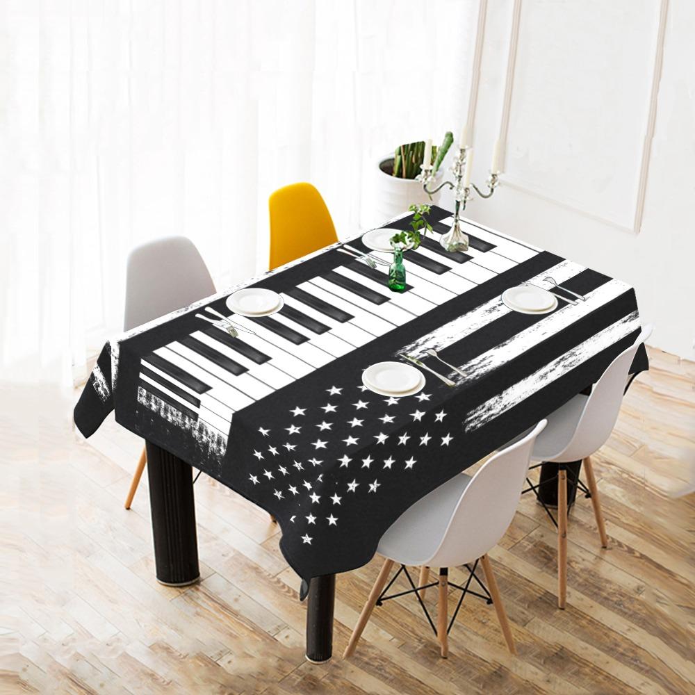 Piano Keys American Flag Tablecloth
