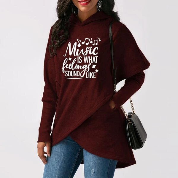 Music is What Feelings Hood Sweatshirt