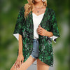 Music Notes Green Chiffon Kimono