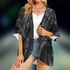 Music Notes Black Chiffon Kimono