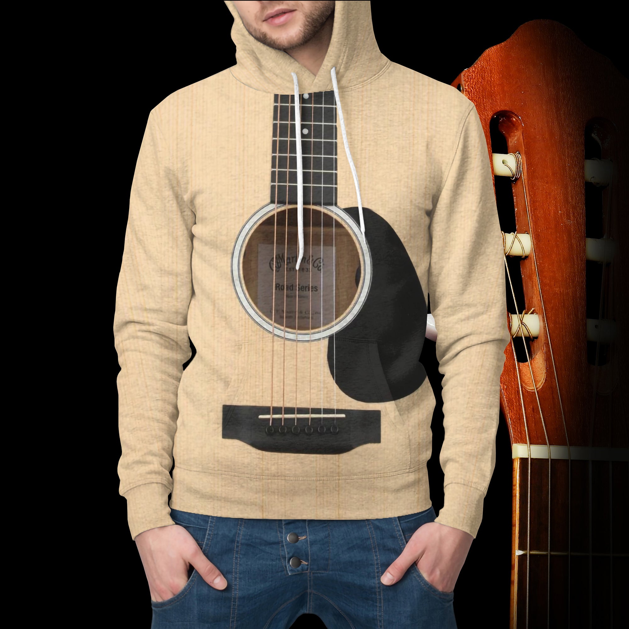 Wood Guitar Hoodie