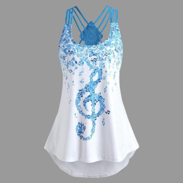 Musical Note Strappy Tank Top