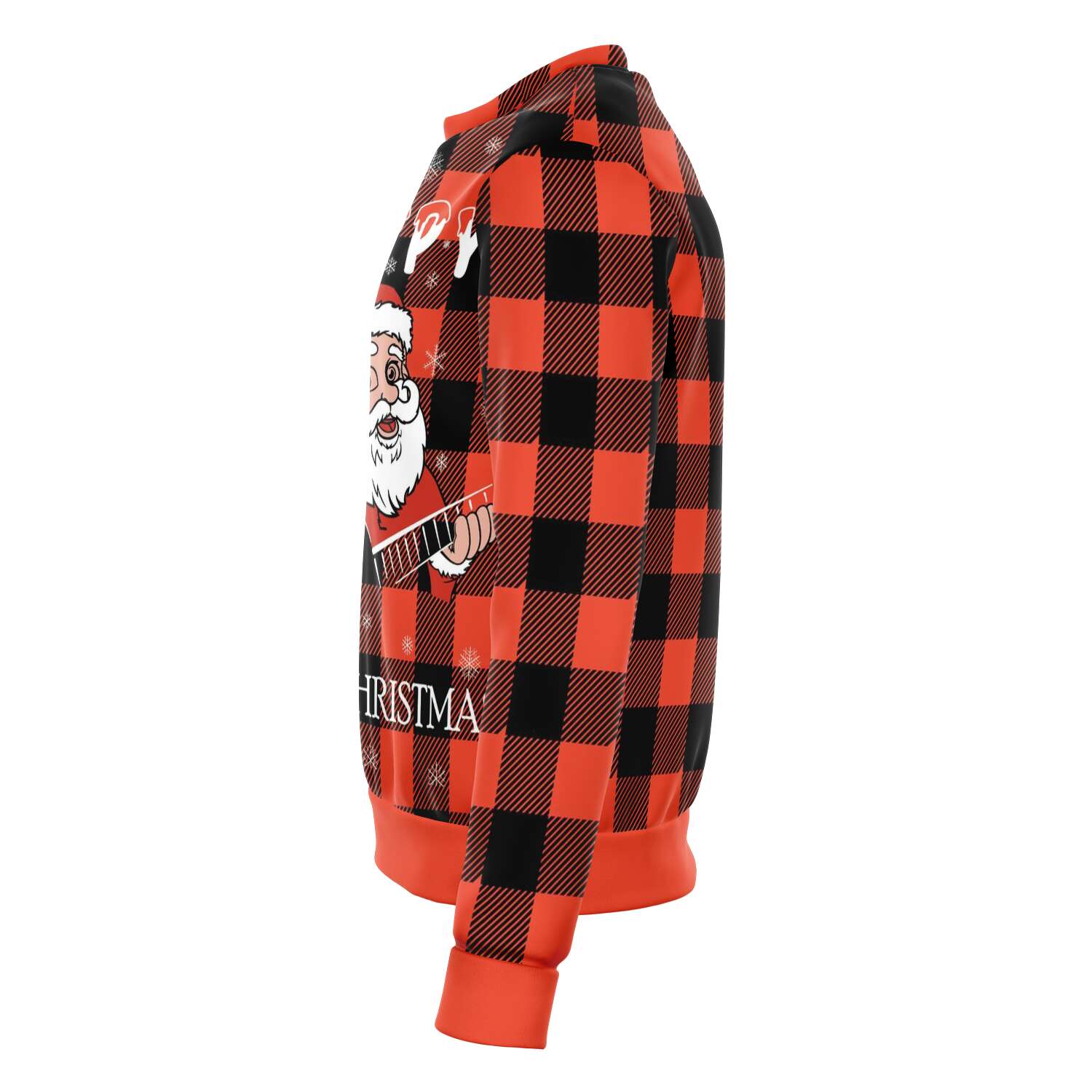 Santa Claus Playing Guitar Orange Sweatshirt