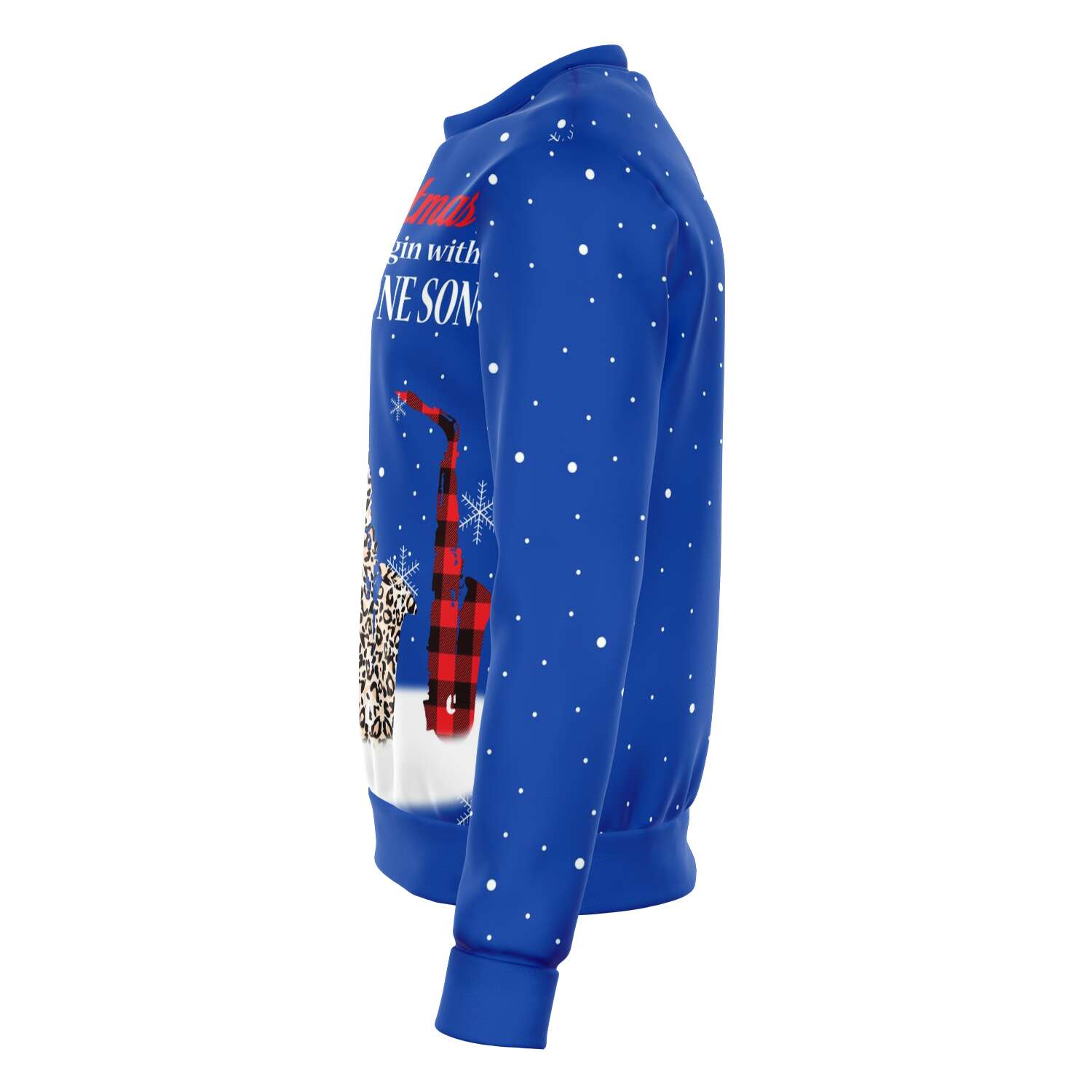 Christmas Begin With Saxophone Songs Blue Sweatshirt