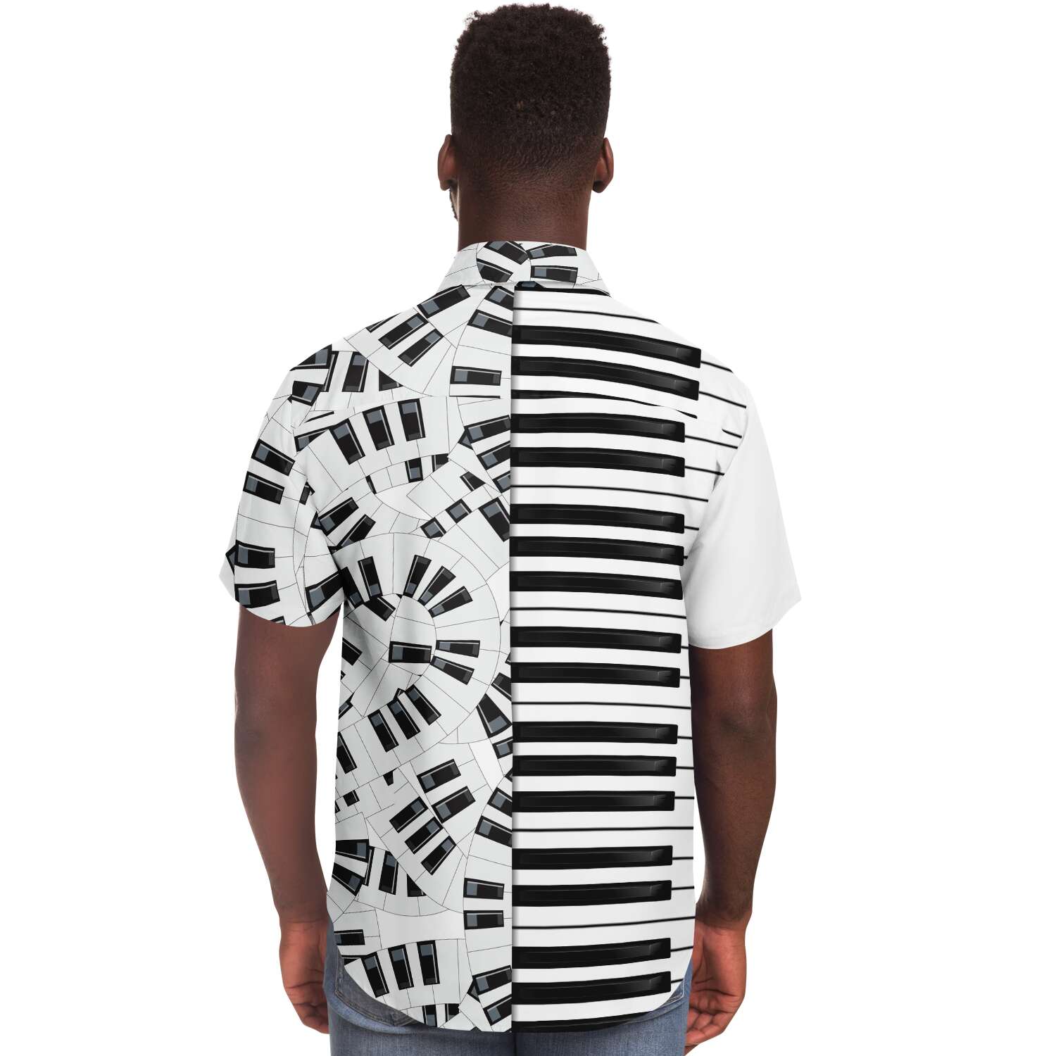 Piano Keys White Short Sleeve