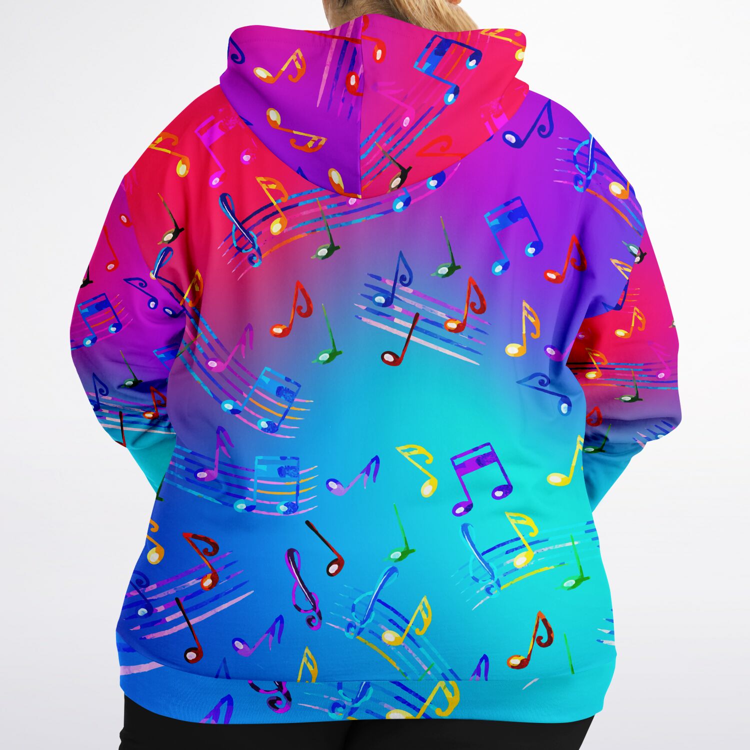 Colorful Music Notes Zip Hoodie