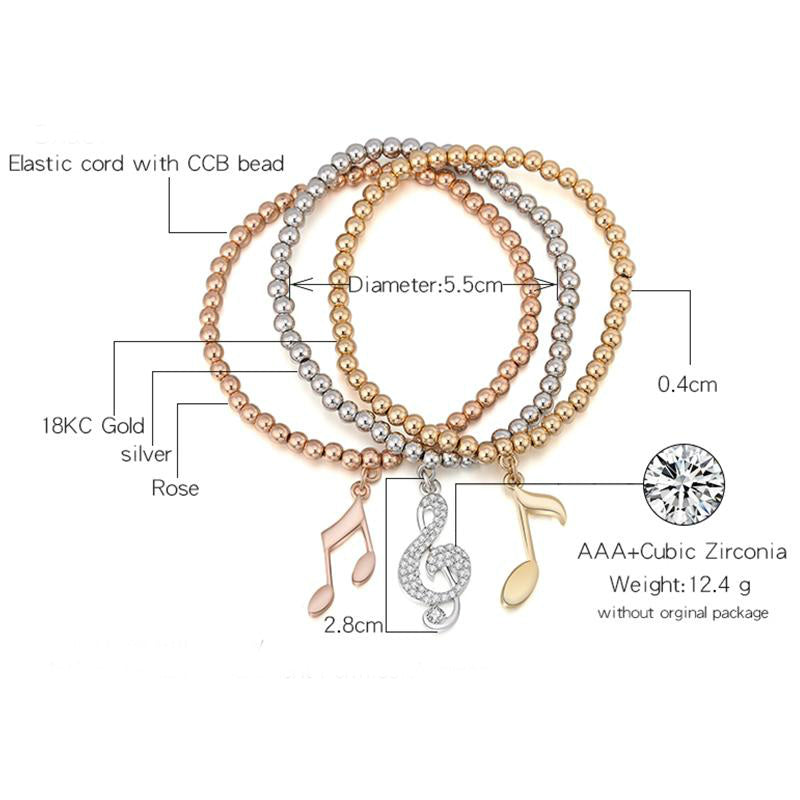 Musical Note Elastic Rope Bracelet