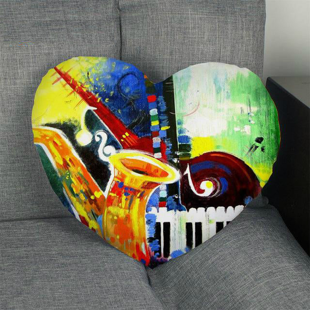 Music Art Heart-Shape Pillowcases