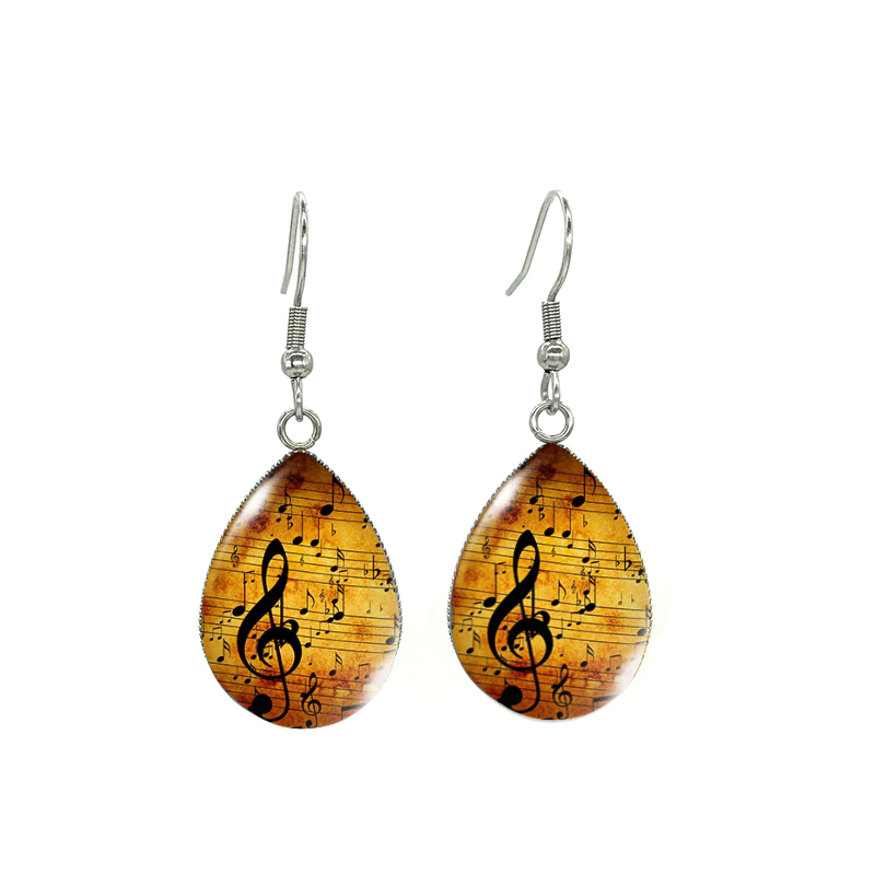 Music Notes Fish Hook Earrings