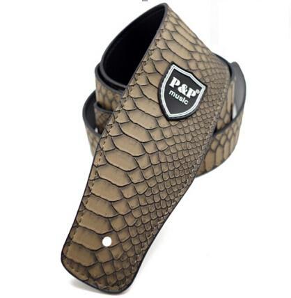 Python Skin Electric Guitar Leather Strap