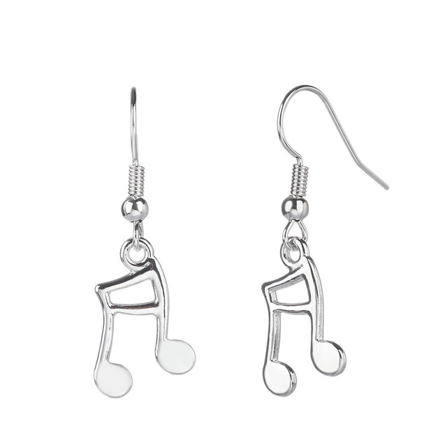 Elegant Music Note Drop Earrings