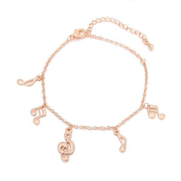 Retro Music Note Anklets