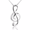Silvery Musical Note Necklaces