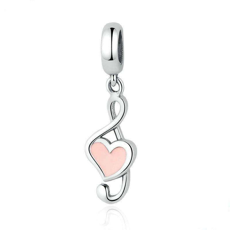Pink Music Notes Charm