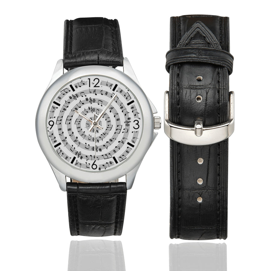 Music Notes Circle Strap Watch
