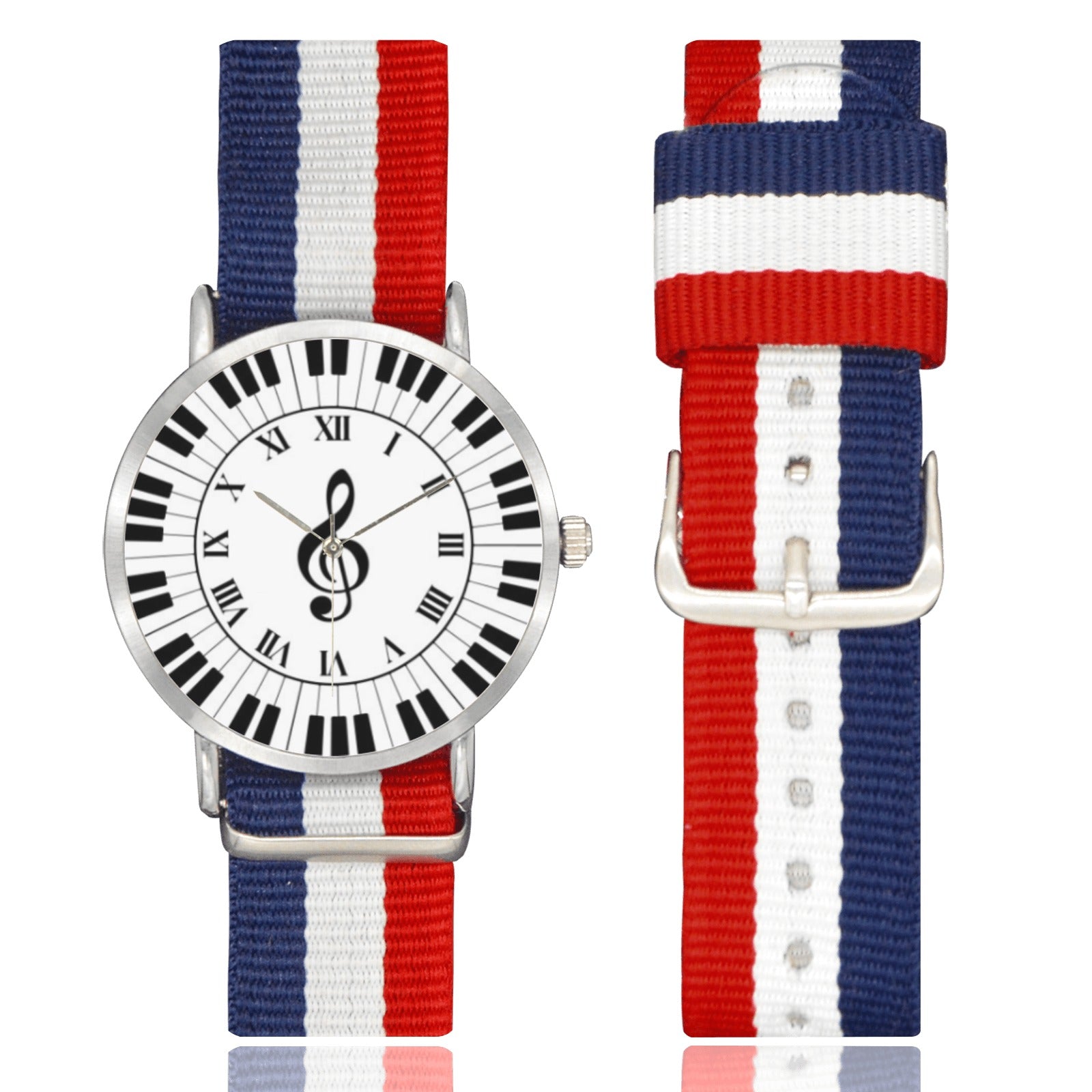 Piano Keys Treble Clef Nylon Watch