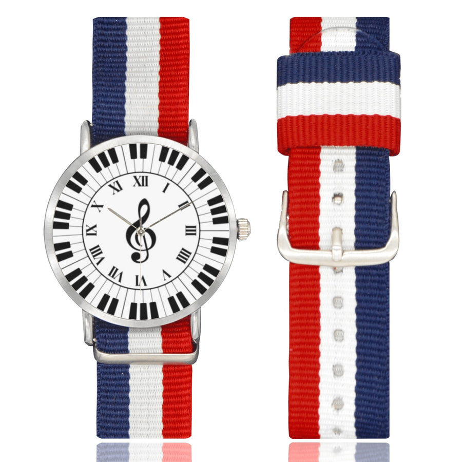 Piano Keys Treble Clef Nylon Watch