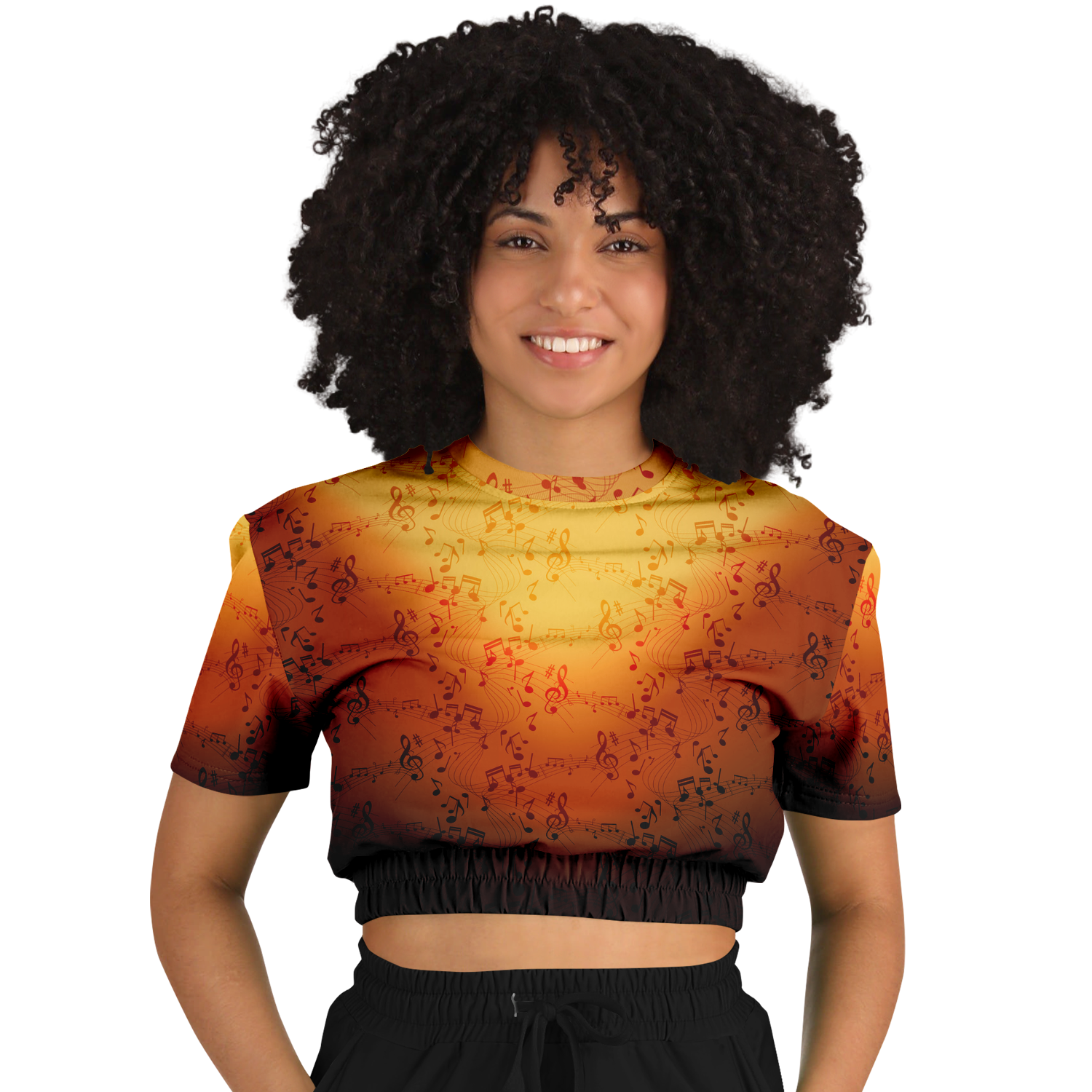 Music Notes Cropped Sweatshirt