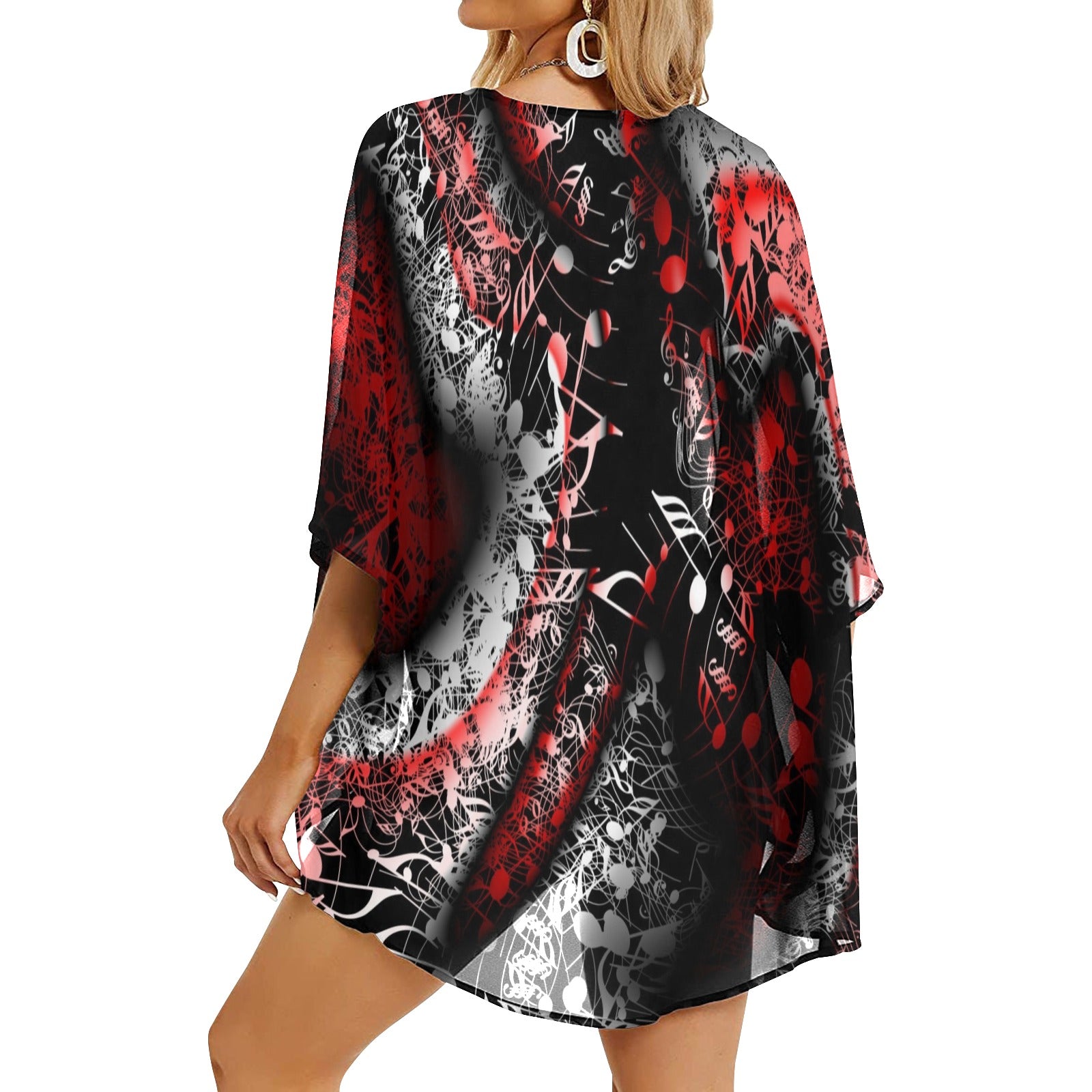 Music Seamless Chiffon Kimono