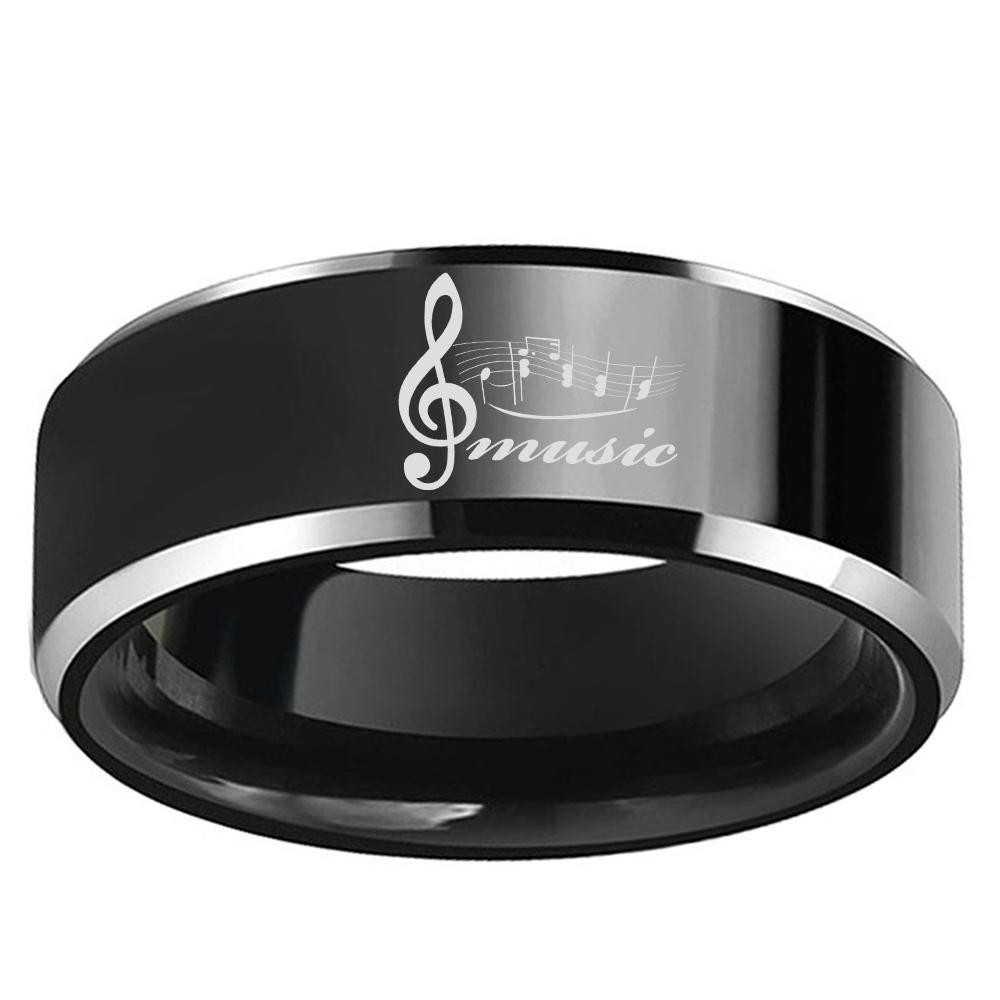 Engraved Musical Note Ring