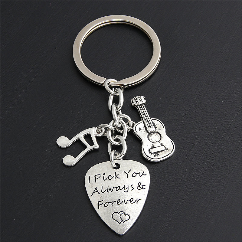 Music Note Guitar Love Key Chains
