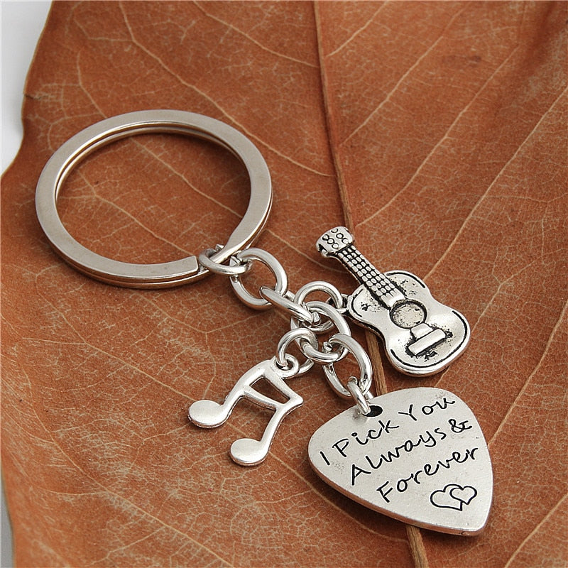 Music Note Guitar Love Key Chains