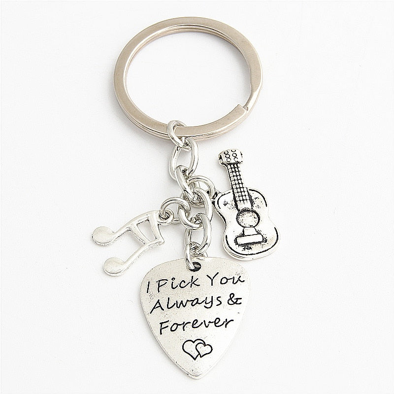 Music Note Guitar Love Key Chains
