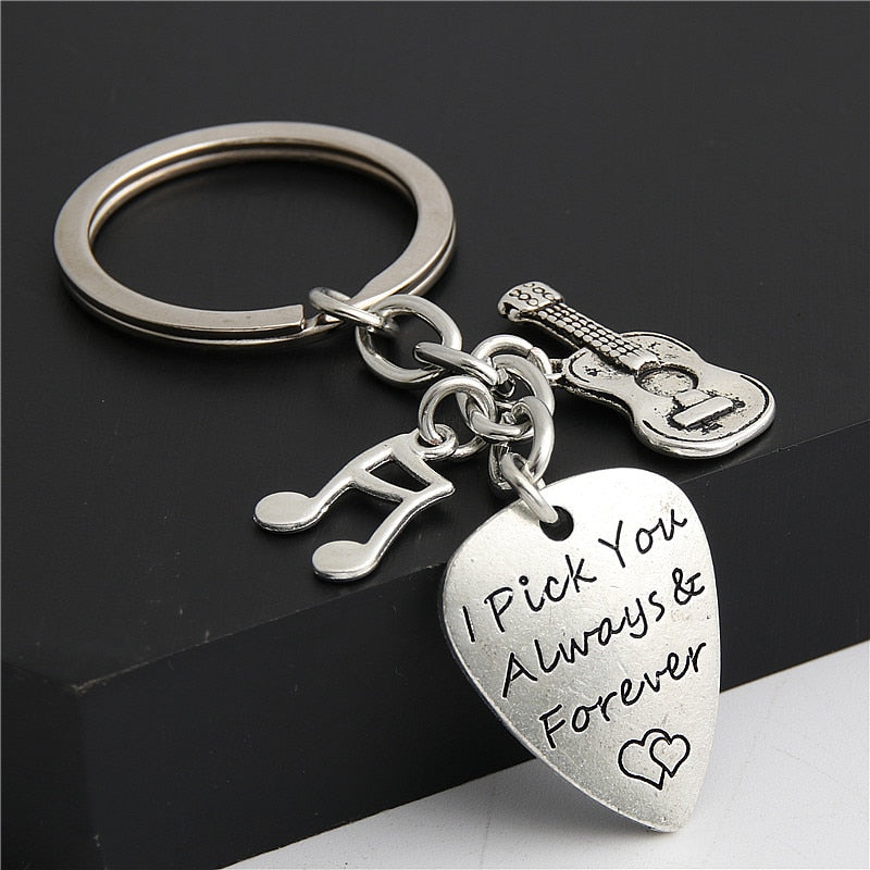 Music Note Guitar Love Key Chains