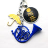 Blue French Horn Keychain