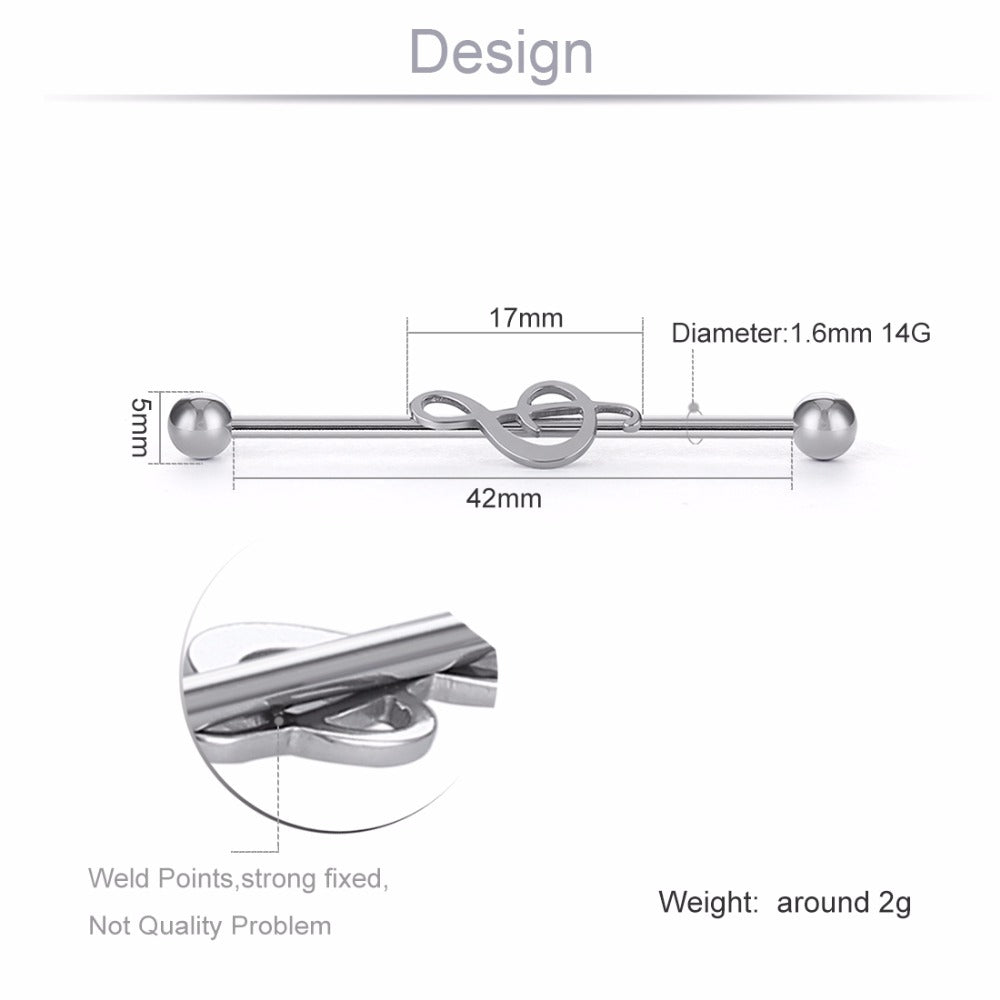 Music Note Piercing Earrings