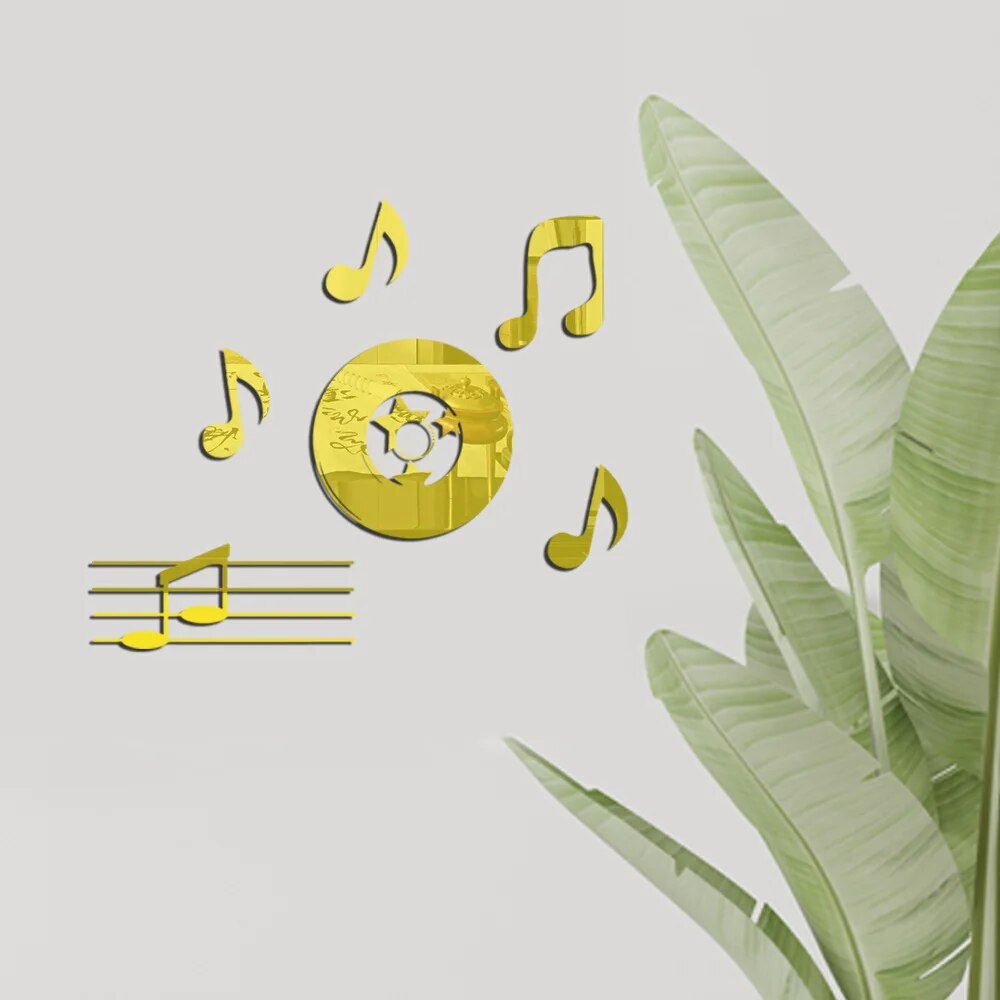 Creative Note Mirror Wall Sticker Set