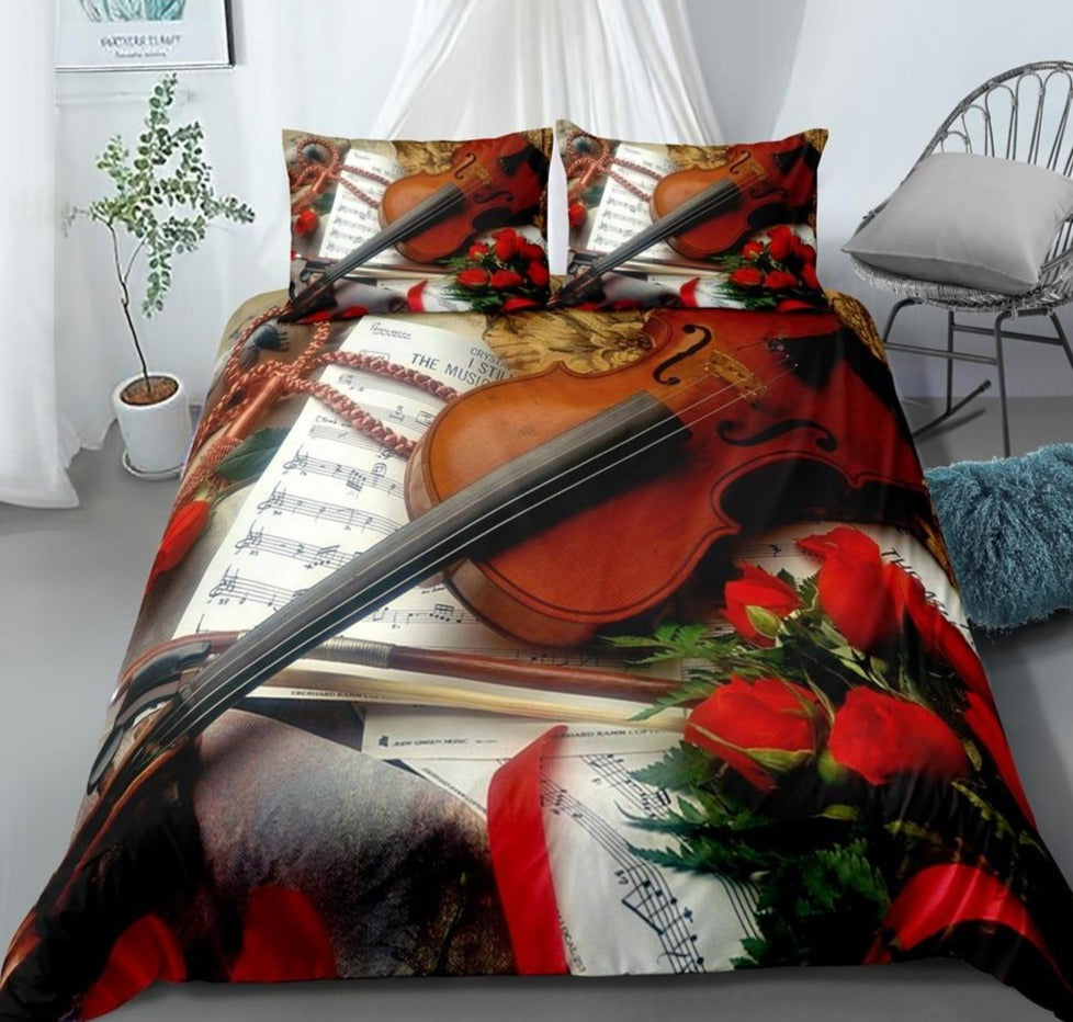 Violin On Sheet Music Bedding Set