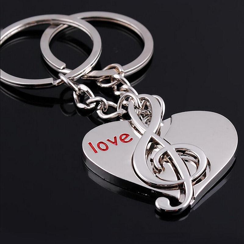 Treble Clef Note & Heart Keychain