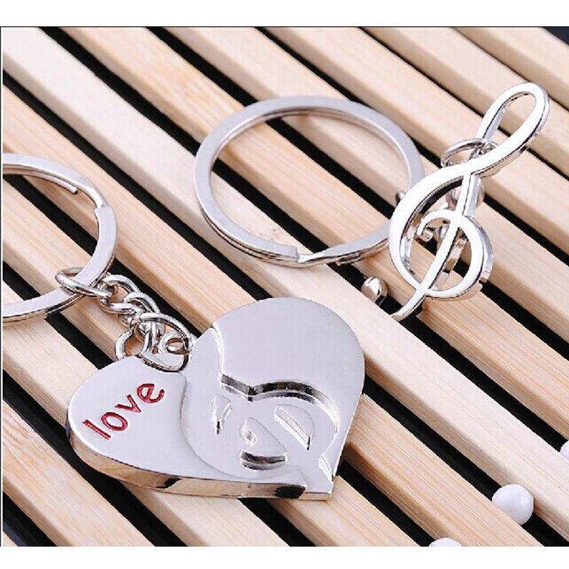 Treble Clef Note & Heart Keychain