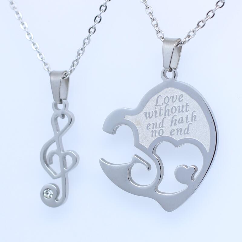 Treble Clef Music Couple Necklace