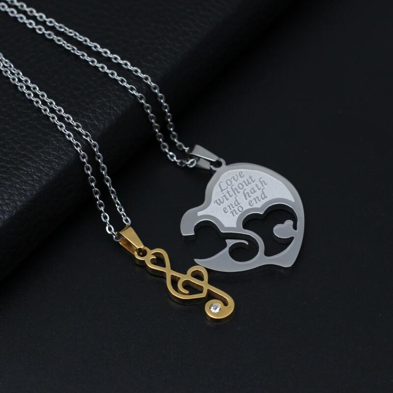Treble Clef Music Couple Necklace