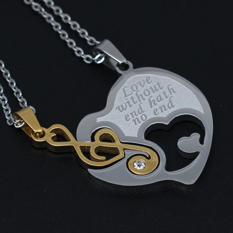 Treble Clef Music Couple Necklace