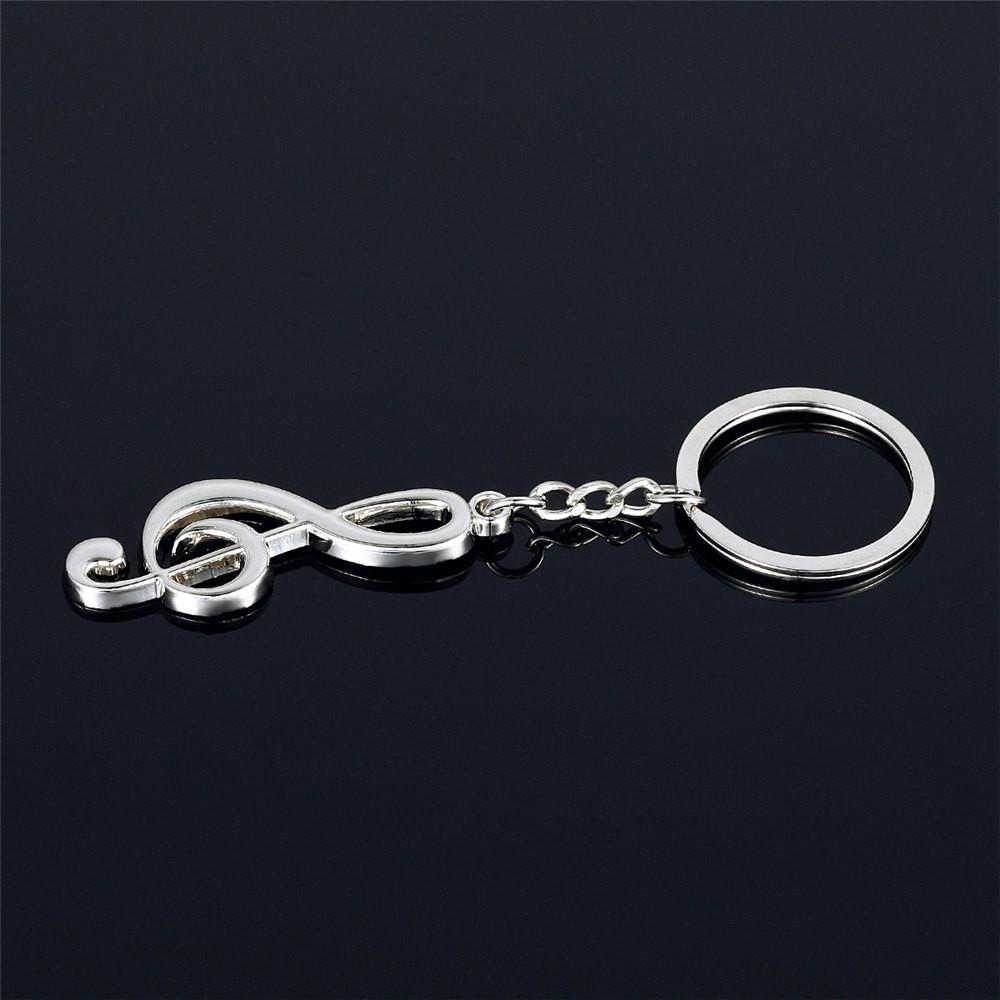 FREE - New key chain ring silver plated musical note - Artistic Pod