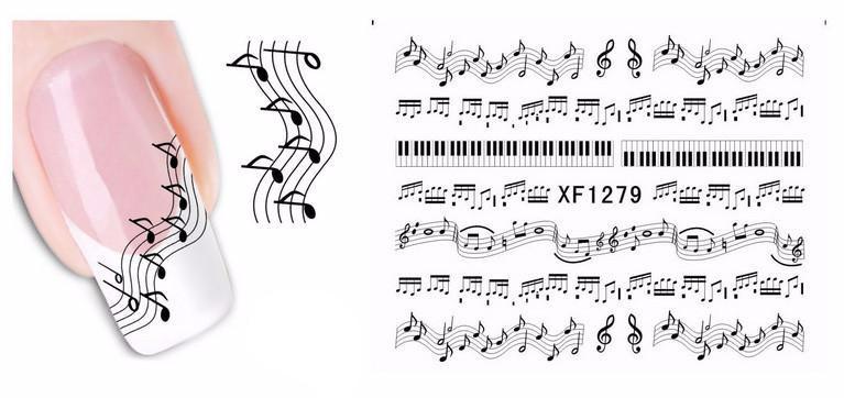 Music Note Water Transfer Nail Sticker - Artistic Pod Review