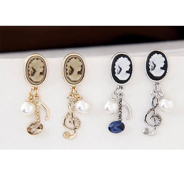 Classic Pearl Music Notation Stud Earrings - Artistic Pod Review