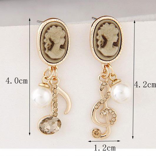Classic Pearl Music Notation Stud Earrings - Artistic Pod Review