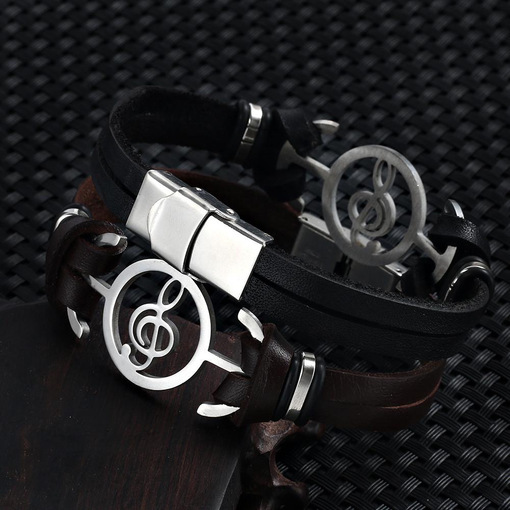 New Musical Notes Leather Bracelet