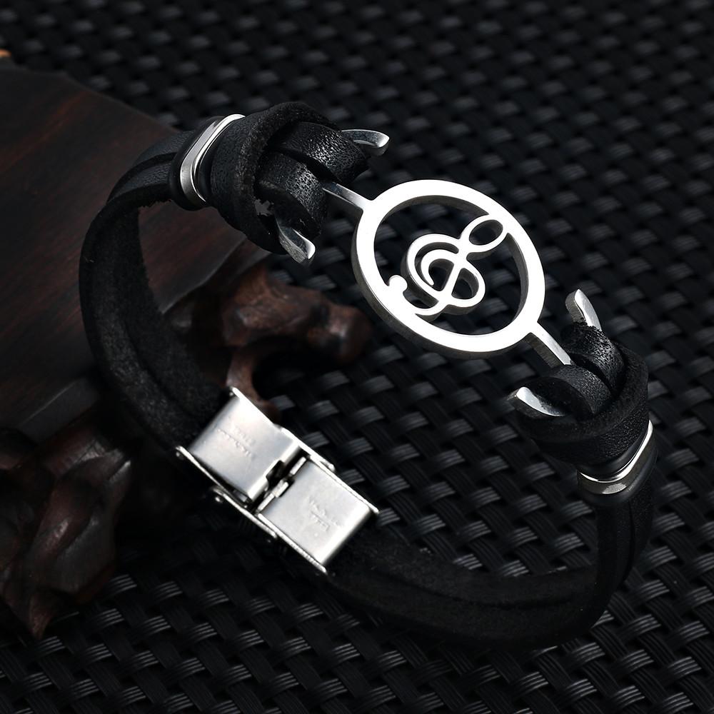 New Musical Notes Leather Bracelet