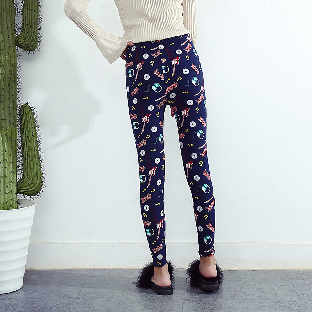 Guitar Music Note Print Leggings