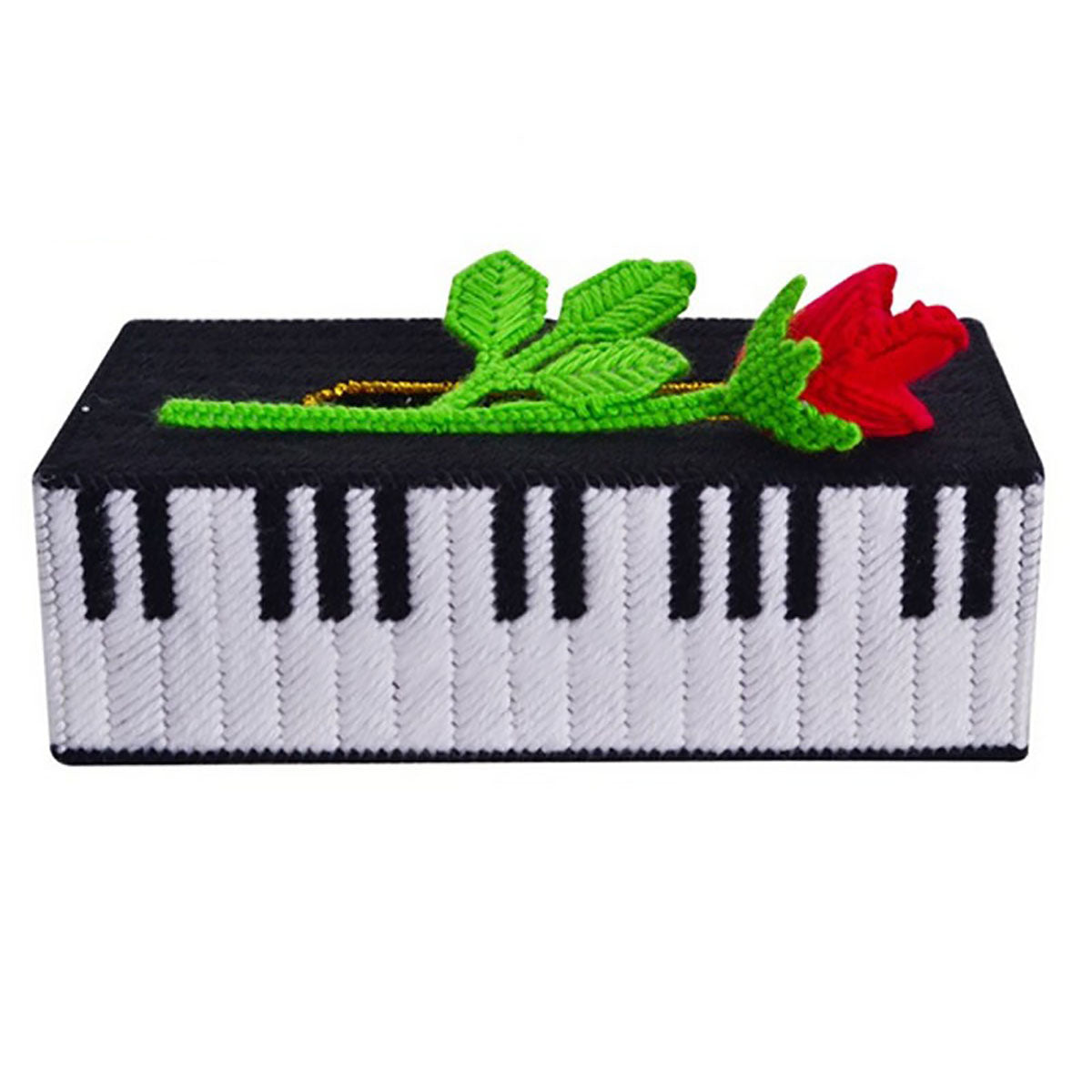 Piano Rose Tissue Box Cross Stitch Pattern