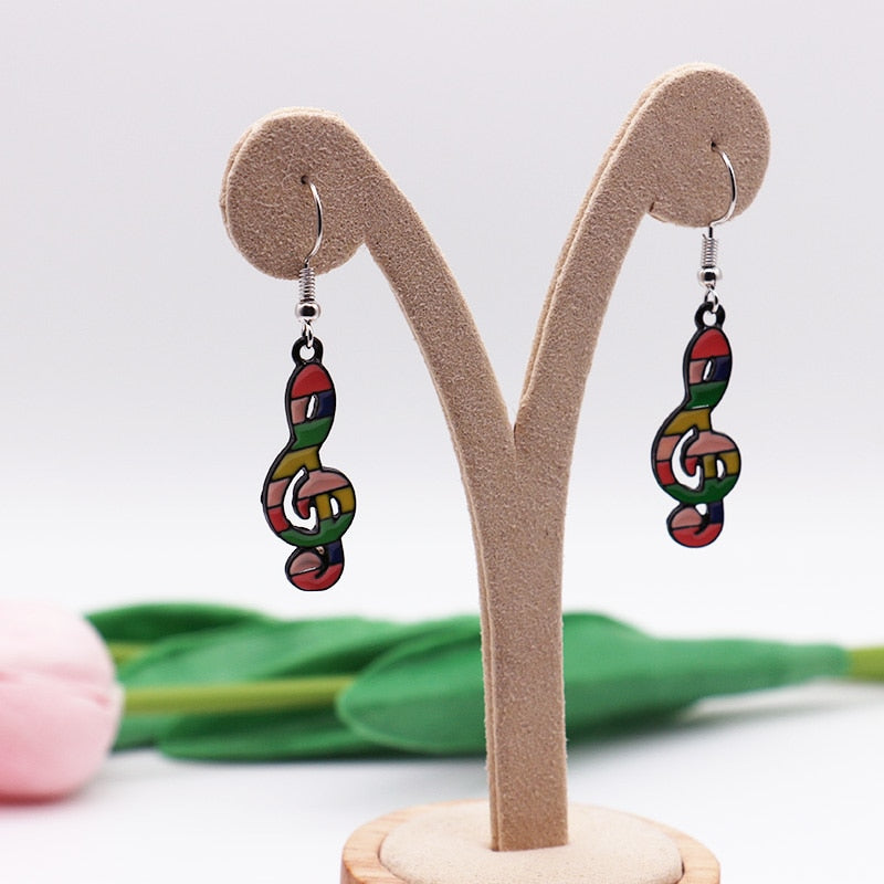 Music Note Colorful Earrings