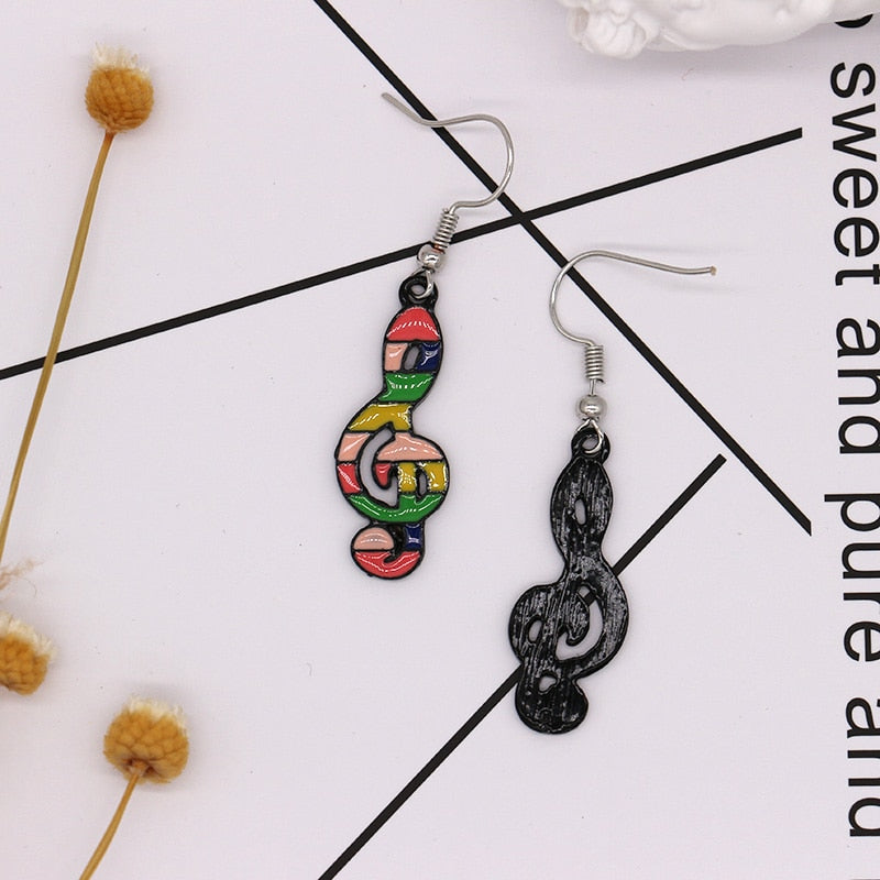 Music Note Colorful Earrings